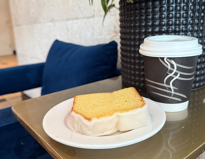 coffee and cake on a table