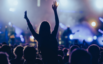 Crowd enjoying an outdoor concert