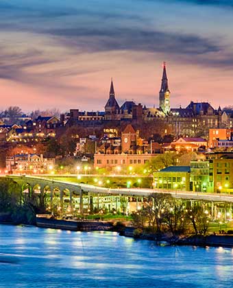 Georgetown skyline, evening