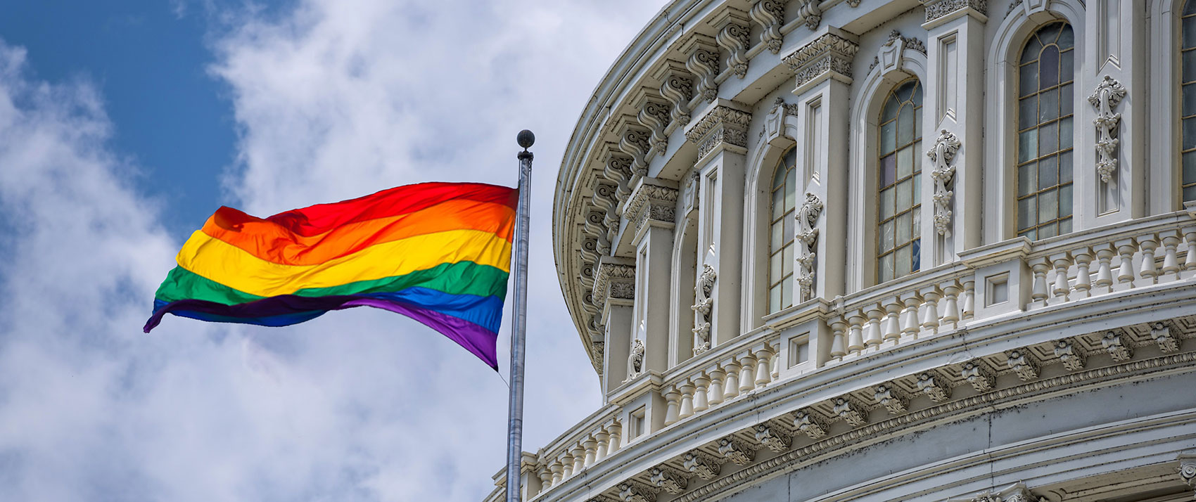 capitol building wiht pride flag