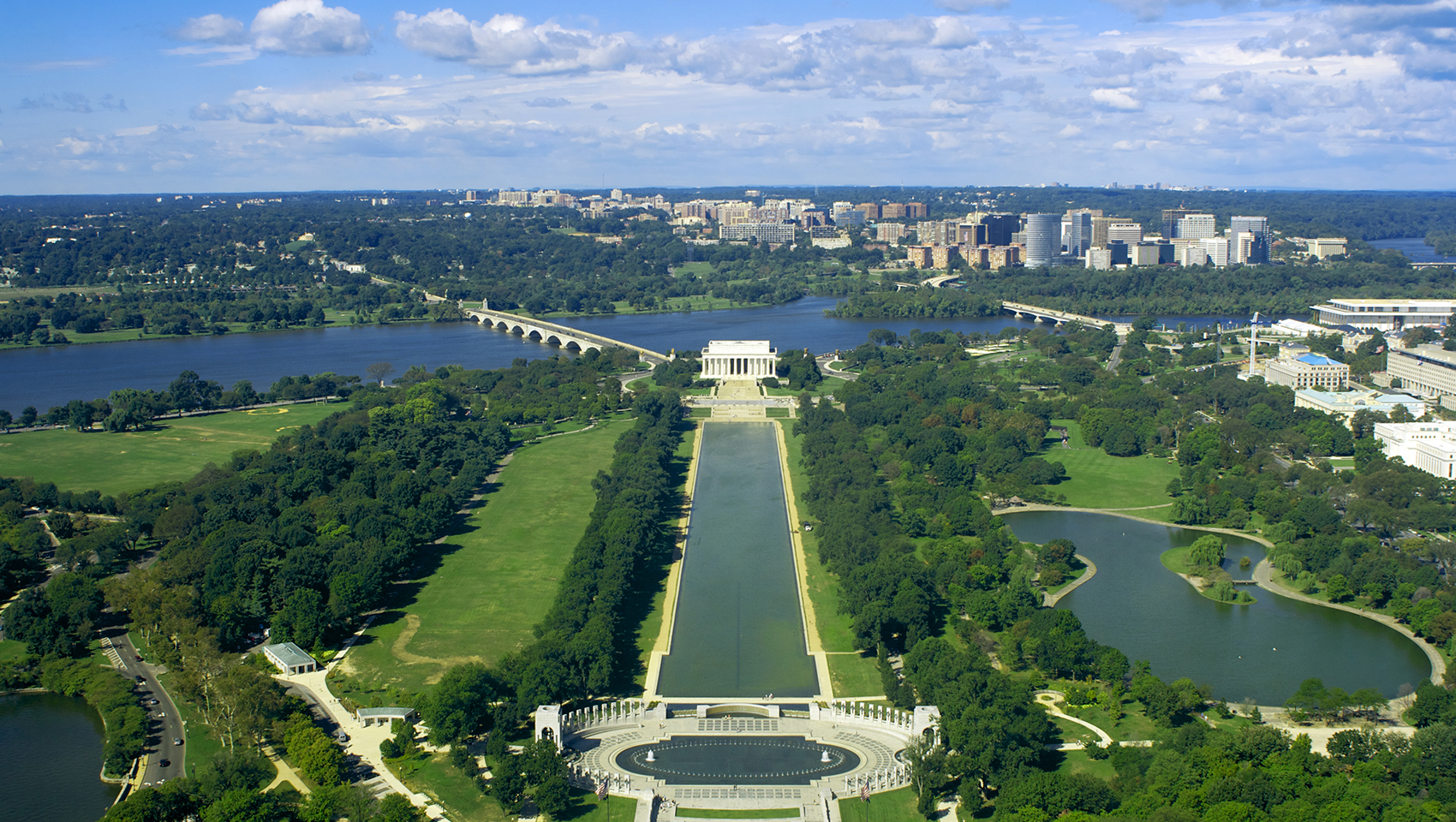 aerial view of National Mall